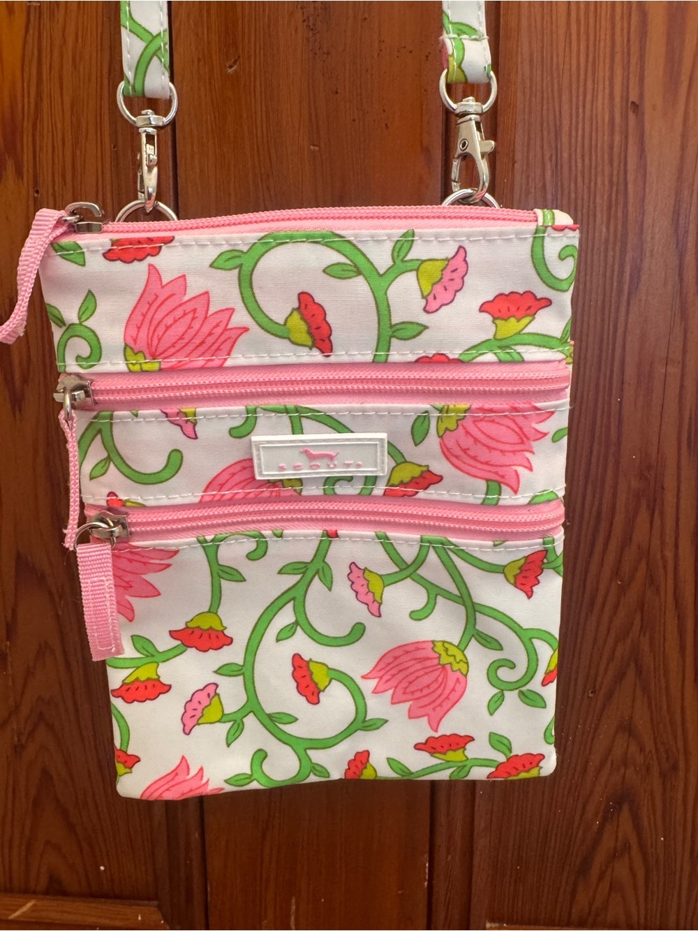 Scout brand Floral Pink Crossbody Organizer Bag